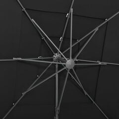 vidaXL 4-tasoinen Aurinkovarjo alumiinitanko musta 250x250 cm hinta ja tiedot | Aurinkovarjot ja markiisit | hobbyhall.fi