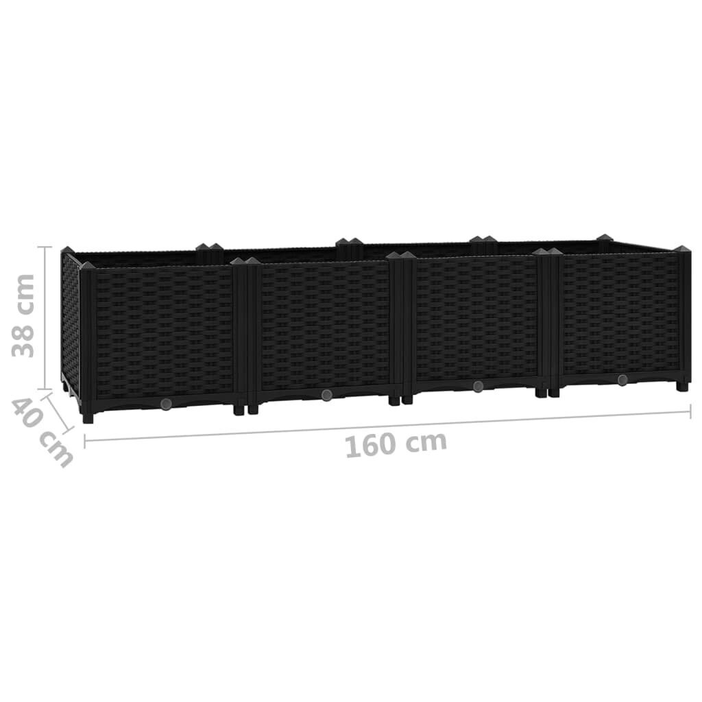 vidaXL Korotettu kukkalaatikko 160x40x38 cm polypropeeni hinta ja tiedot | Istutusruukut ja minikasvihuoneet | hobbyhall.fi