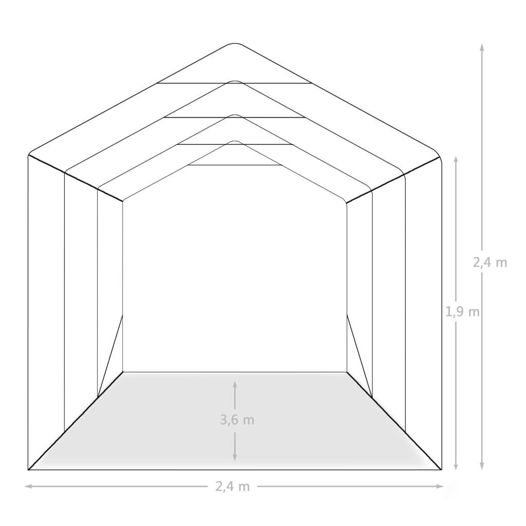 vidaXL Autotalliteltta PVC 2,4x3,6 m vihreä hinta ja tiedot | Puutarhapaviljongit | hobbyhall.fi