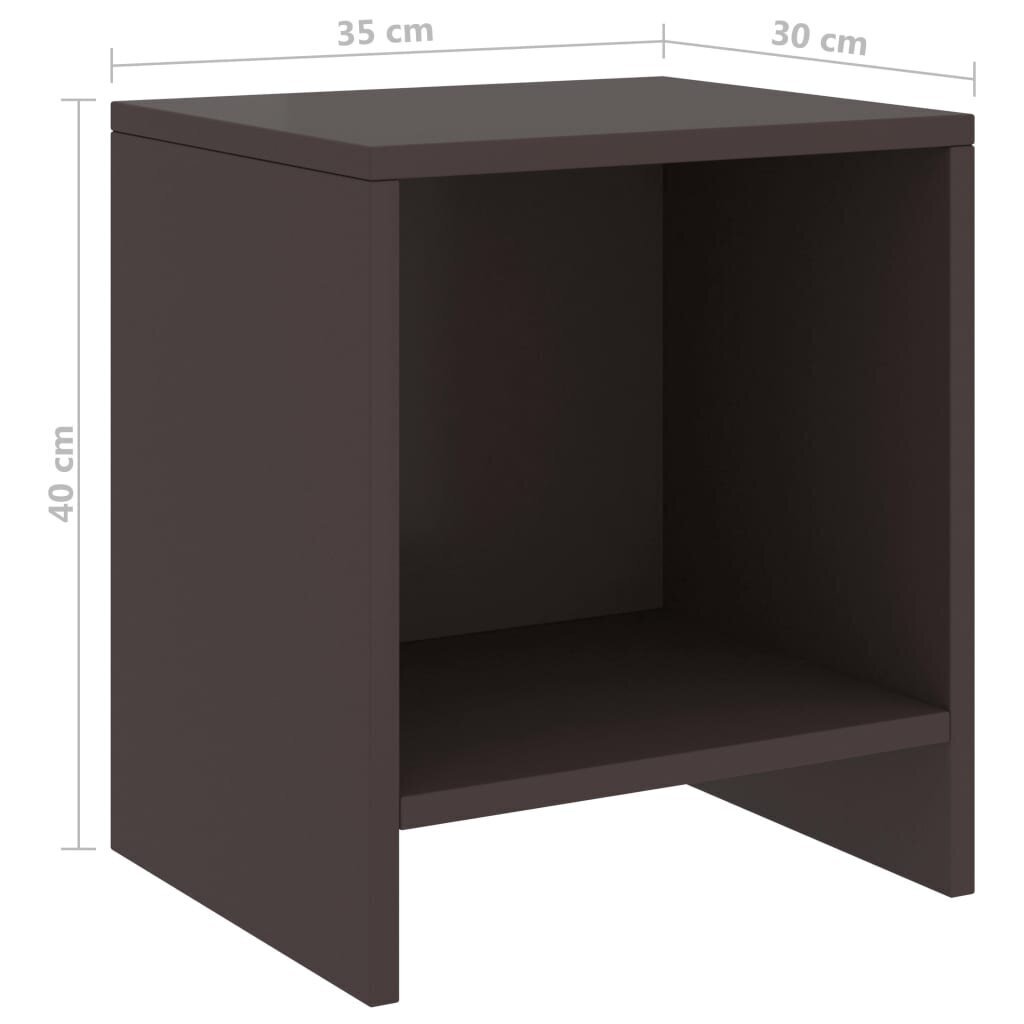 vidaXL Yöpöydät 2 kpl tummanruskea 35x30x40 cm täysi mänty hinta ja tiedot | Yöpöydät | hobbyhall.fi