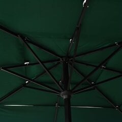 vidaXL 3-tasoinen aurinkovarjo alumiinitanko vihreä 2,5x2,5 m hinta ja tiedot | Aurinkovarjot ja markiisit | hobbyhall.fi