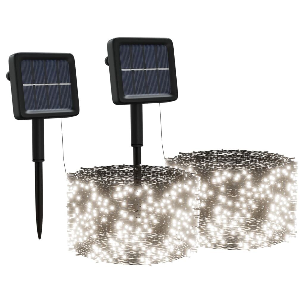 vidaXL Aurinkoenergia keijuvalot 2 kpl 2x200 LED kylmä valk. sisä/ulko hinta ja tiedot | Joulukoristeet | hobbyhall.fi