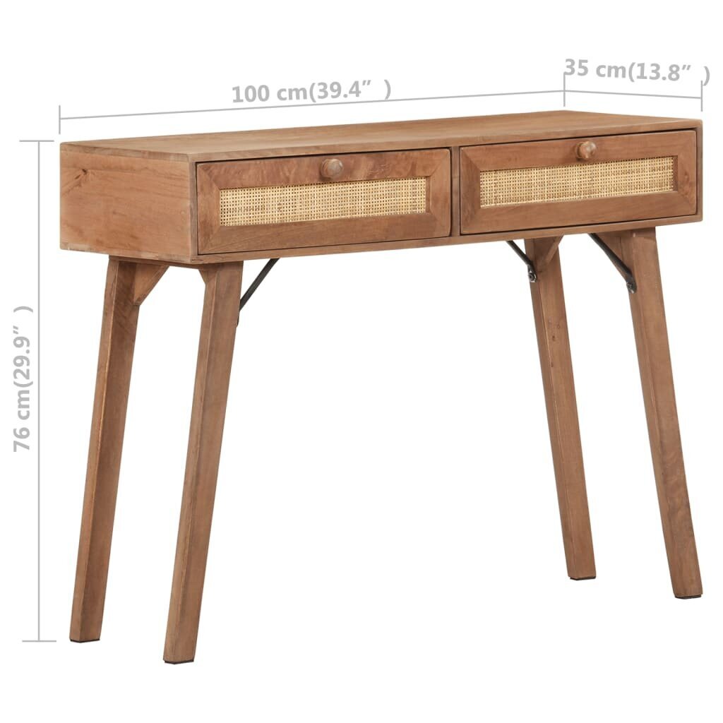 vidaXL Konsolipöytä 100x35x76 cm täysi mangopuu hinta ja tiedot | Sohvapöydät | hobbyhall.fi