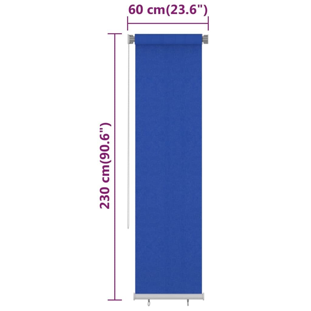 vidaXL Rullaverho ulkotiloihin 60x230 cm sininen HDPE hinta ja tiedot | Kaihtimet | hobbyhall.fi