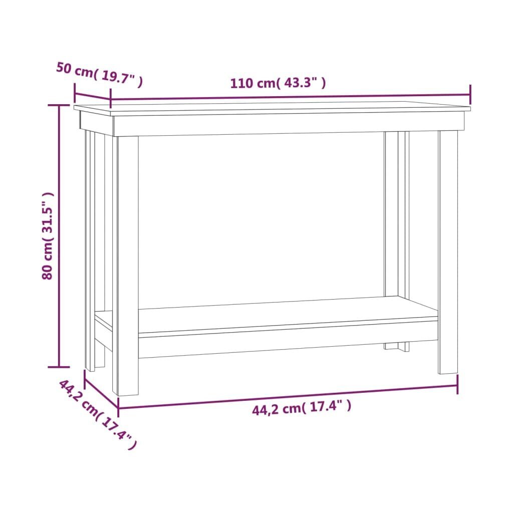 vidaXL Työpenkki valkoinen 110x50x80 cm täysi mänty hinta ja tiedot | Sahat ja sirkkelit | hobbyhall.fi