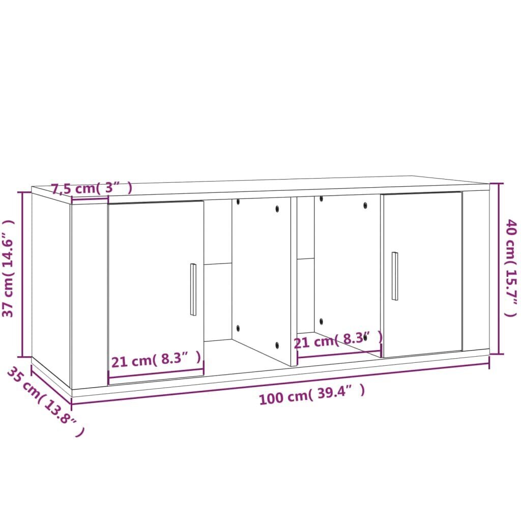 vidaXL TV-taso betoninharmaa 100x35x40 cm tekninen puu hinta ja tiedot | TV-tasot | hobbyhall.fi