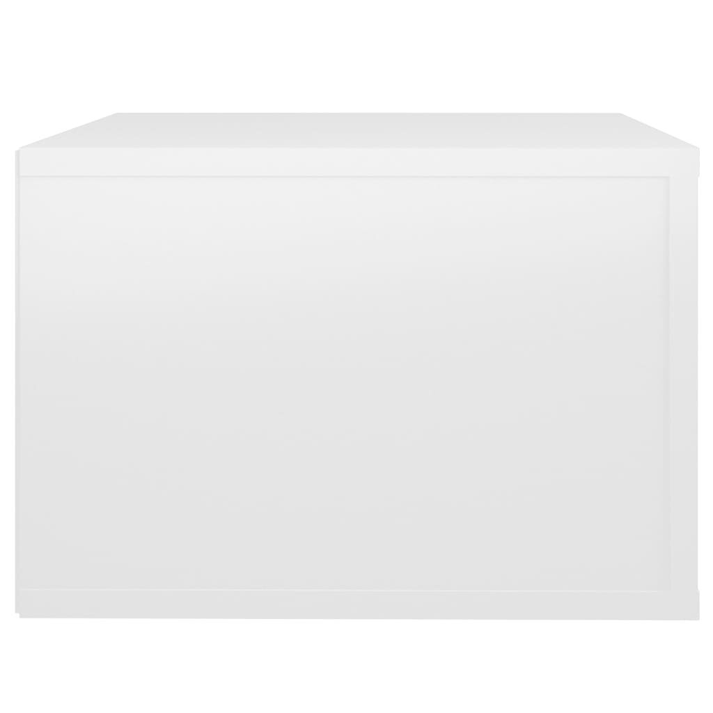 vidaXL Seinäkiinnitettävä yöpöytä korkeakiilto valkoinen 50x36x25 cm hinta ja tiedot | Yöpöydät | hobbyhall.fi