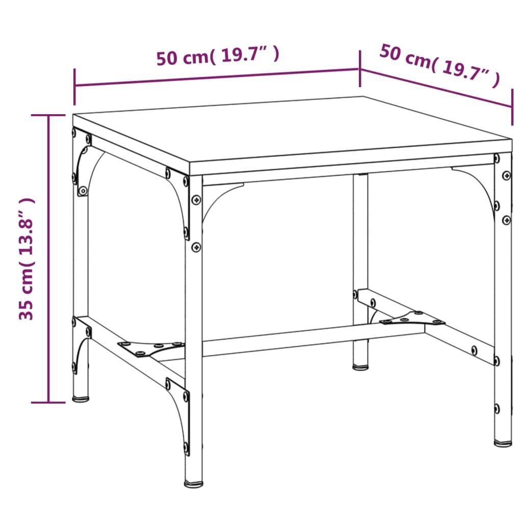 vidaXL Sohvapöytä harmaa Sonoma 50x50x35 cm tekninen puu hinta ja tiedot | Sohvapöydät | hobbyhall.fi