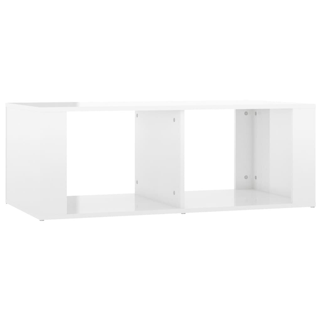 vidaXL Sohvapöytä korkeakiilto valkoinen 100x50x36 cm tekninen puu hinta ja tiedot | Sohvapöydät | hobbyhall.fi