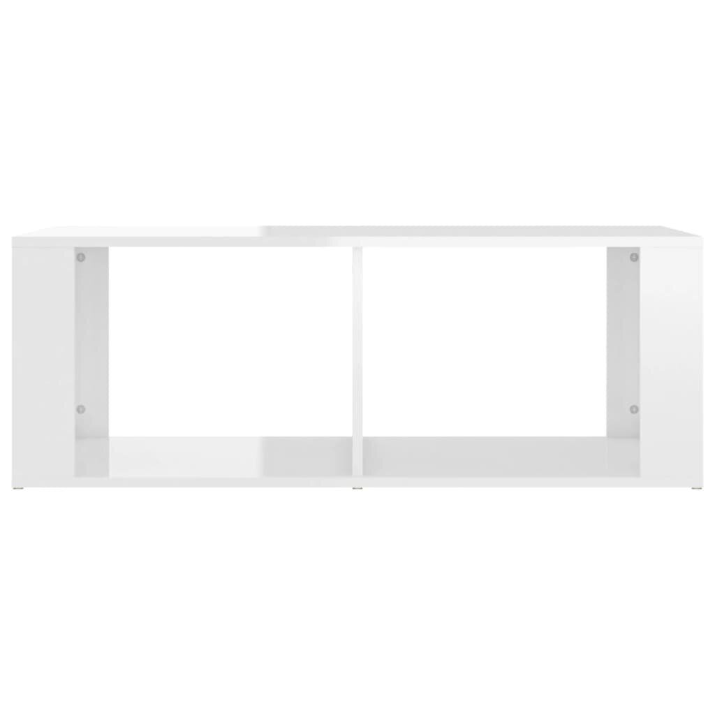 vidaXL Sohvapöytä korkeakiilto valkoinen 100x50x36 cm tekninen puu hinta ja tiedot | Sohvapöydät | hobbyhall.fi