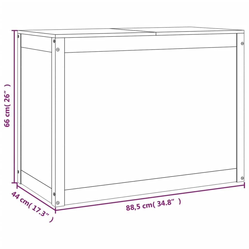 vidaXL Pyykkilaatikko hunajanruskea 88,5x44x66 cm täysi mänty hinta ja tiedot | Kylpyhuoneen sisustus | hobbyhall.fi