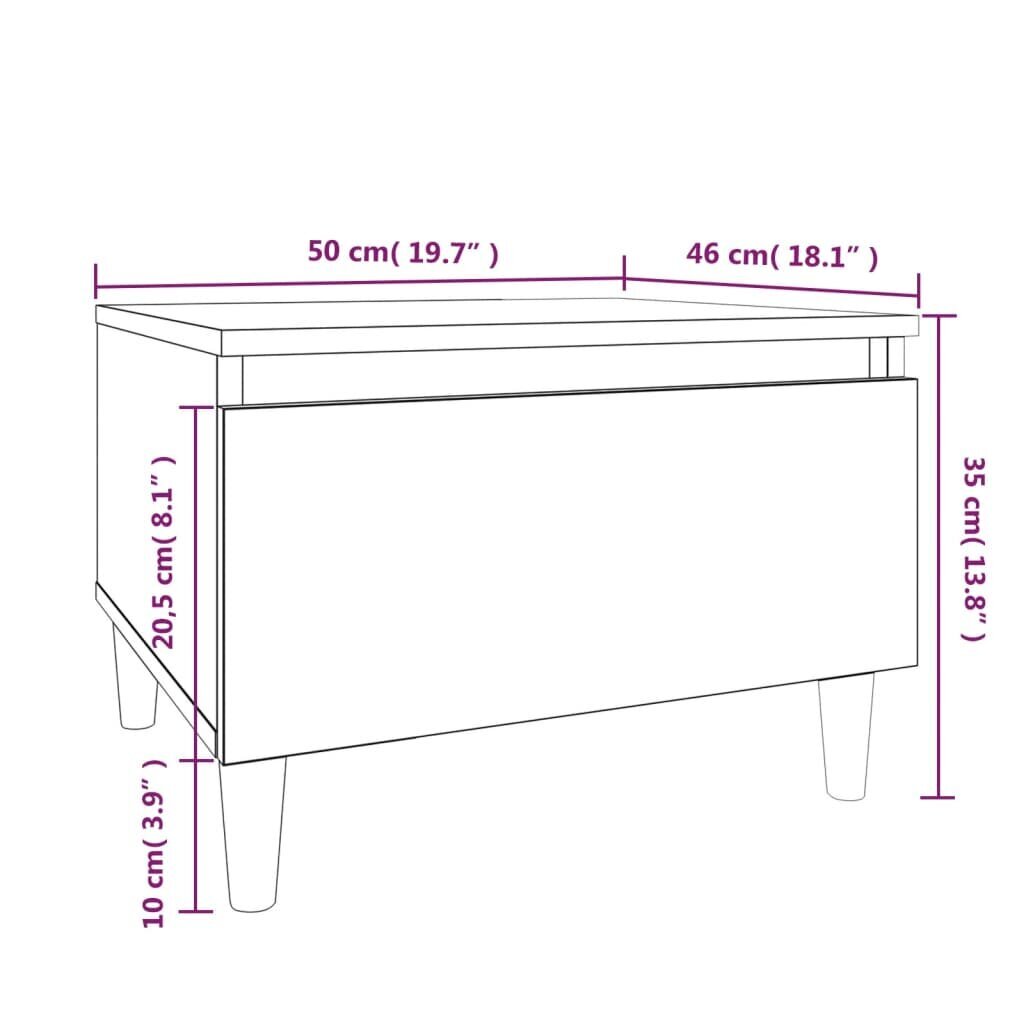 vidaXL Sivupöytä valkoinen 50x46x35 cm tekninen puu hinta ja tiedot | Sohvapöydät | hobbyhall.fi