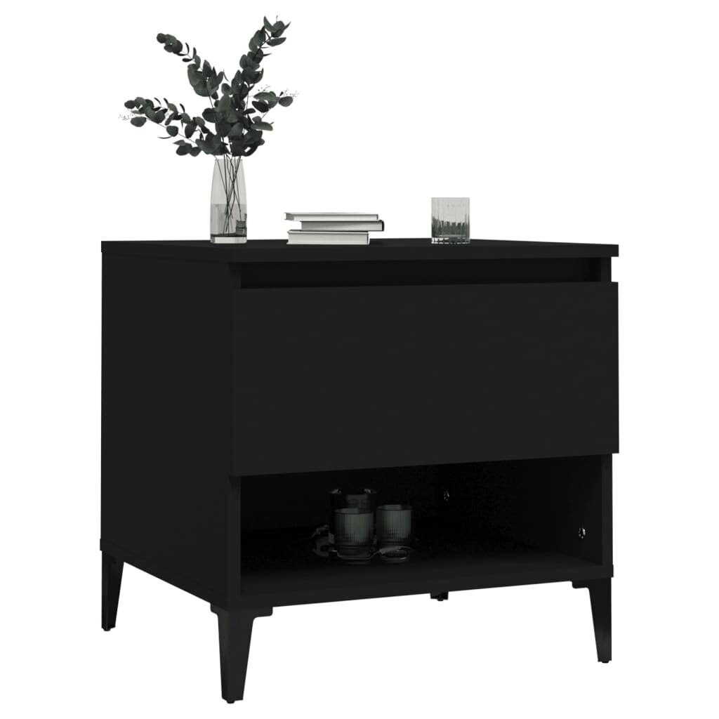 vidaXL Sivupöytä musta 50x46x50 cm tekninen puu hinta ja tiedot | Sohvapöydät | hobbyhall.fi