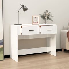 vidaXL Konsolipöytä korkeakiilto valkoinen 100x39x75 cm tekninen puu hinta ja tiedot | Sohvapöydät | hobbyhall.fi
