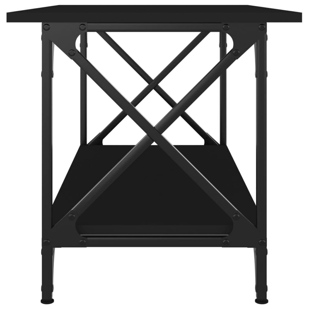 vidaXL Sohvapöytä musta 80x45x45 cm tekninen puu ja rauta hinta ja tiedot | Sohvapöydät | hobbyhall.fi