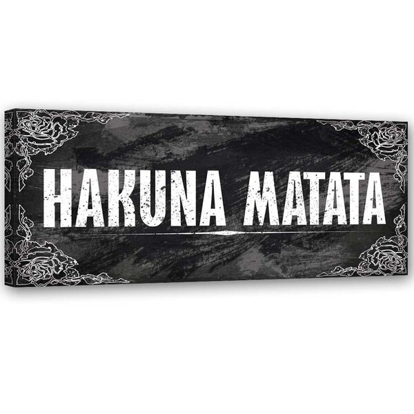 Canvas Print, leijonakuningas Hakuna Matata -kirjoitus /90x30