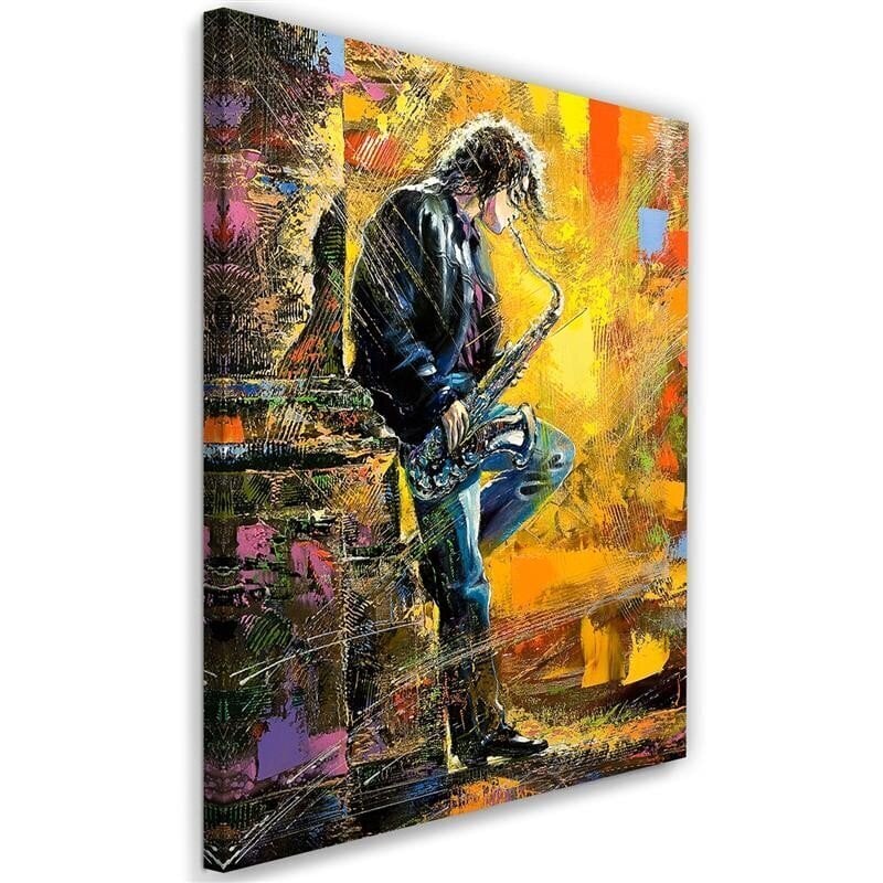 Canvas Print, muusikko saksofonilla /40x60 hinta ja tiedot | Taulut | hobbyhall.fi