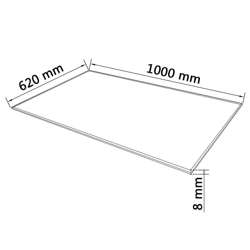 vidaXL Pöytälevy Karkaistu Lasi Suorakaide 1000x620 mm hinta ja tiedot | Pöytälevyt | hobbyhall.fi