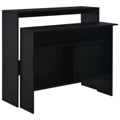 vidaXL Baaripöytä kahdella pöytätasolla musta 130x40x120 cm hinta ja tiedot | Ruokapöydät | hobbyhall.fi
