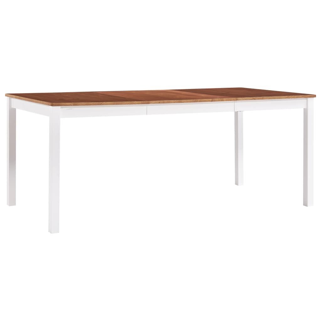 vidaXL Ruokapöytä valkoinen ja ruskea 180x90x73 cm mänty hinta ja tiedot | Ruokapöydät | hobbyhall.fi