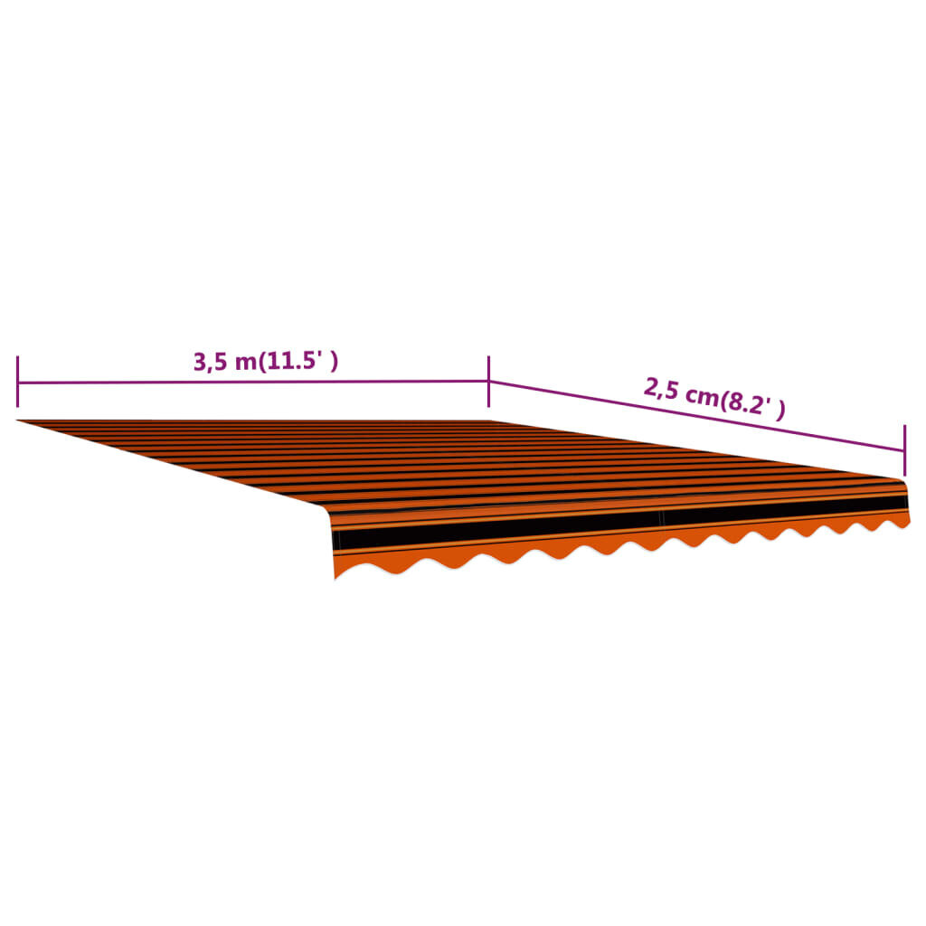 vidaXL Markiisikangas oranssi ja ruskea 350x250 cm hinta ja tiedot | Aurinkovarjot ja markiisit | hobbyhall.fi