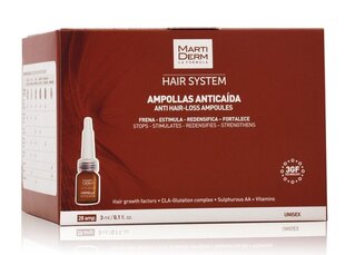 Martiderm Hair System ampullit hiustenlähtöä vastaan, 28 kpl hinta ja tiedot | Naamiot, öljyt ja seerumit | hobbyhall.fi