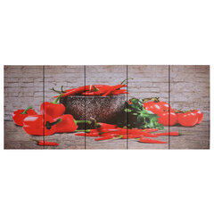 vidaXL Kanvaasitaulusarja paprika monivärinen 150 x 60 cm hinta ja tiedot | Taulut | hobbyhall.fi