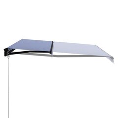 vidaXL Manuaalisesti sisäänkelattava markiisi 400x300 cm sinivalkoinen hinta ja tiedot | Aurinkovarjot ja markiisit | hobbyhall.fi