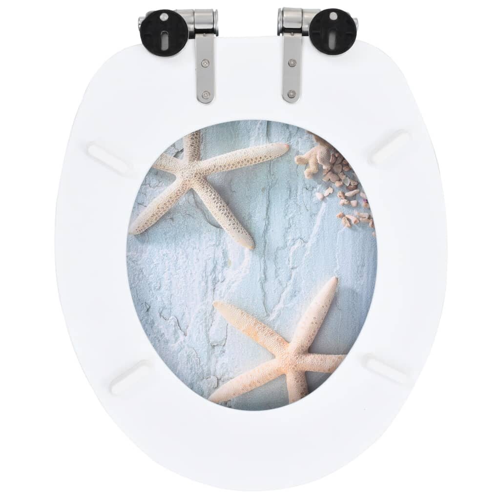 vidaXL WC-istuin soft close kannella MDF meritähtikuosi hinta ja tiedot | WC-istuimen lisätarvikkeet | hobbyhall.fi