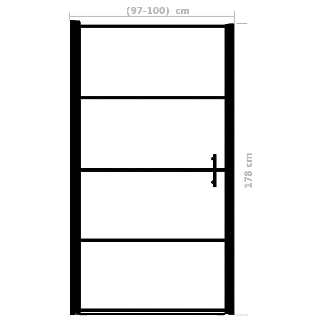 vidaXL Suihkuovi karkaistu huurrelasi 100x178 cm musta hinta ja tiedot | Suihkuseinät ja -ovet | hobbyhall.fi