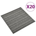 vidaXL Tekstiililaatta 20 kpl 5 m² 50x50 cm raidallinen antrasiitti