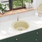 vidaXL Keittiön pesuallas graniitti pyöreä beige hinta ja tiedot | Keittiöaltaat | hobbyhall.fi