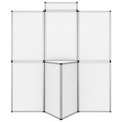 vidaXL 8-paneelin kokoontaittuva näyttelyseinä + pöytä 181x200cm valk. hinta ja tiedot | Sermit ja tilanjakajat | hobbyhall.fi