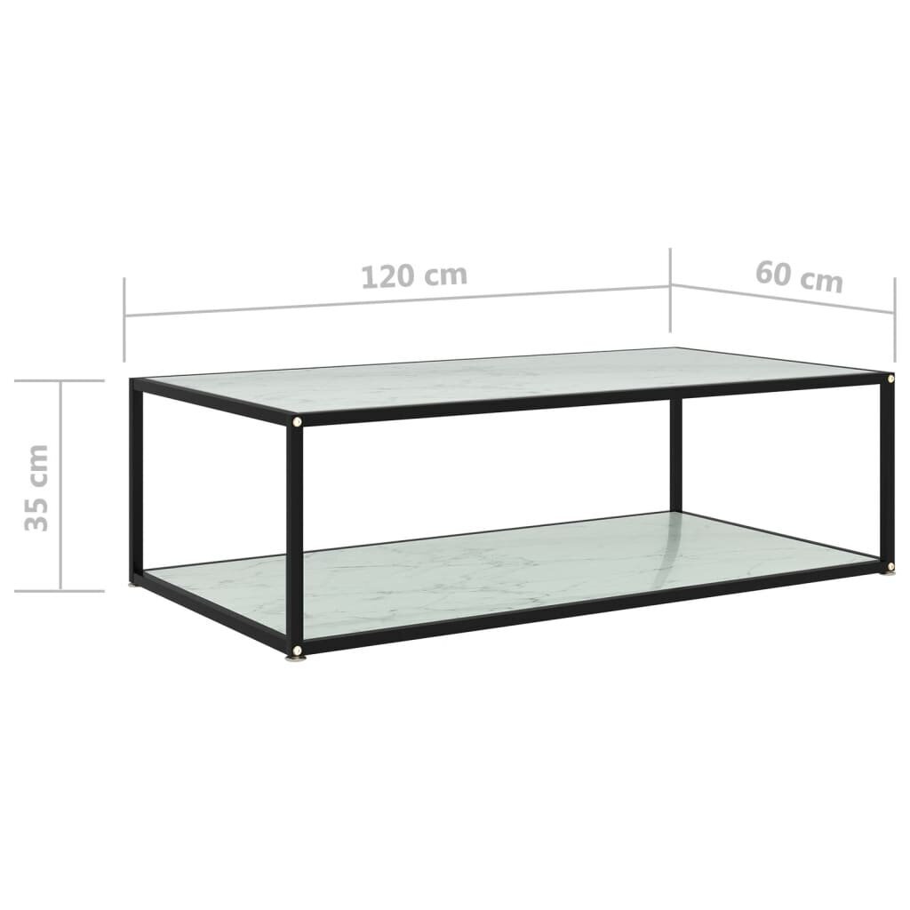 vidaXL Sohvapöytä valkoinen 120x60x35 cm karkaistu lasi hinta ja tiedot | Sohvapöydät | hobbyhall.fi