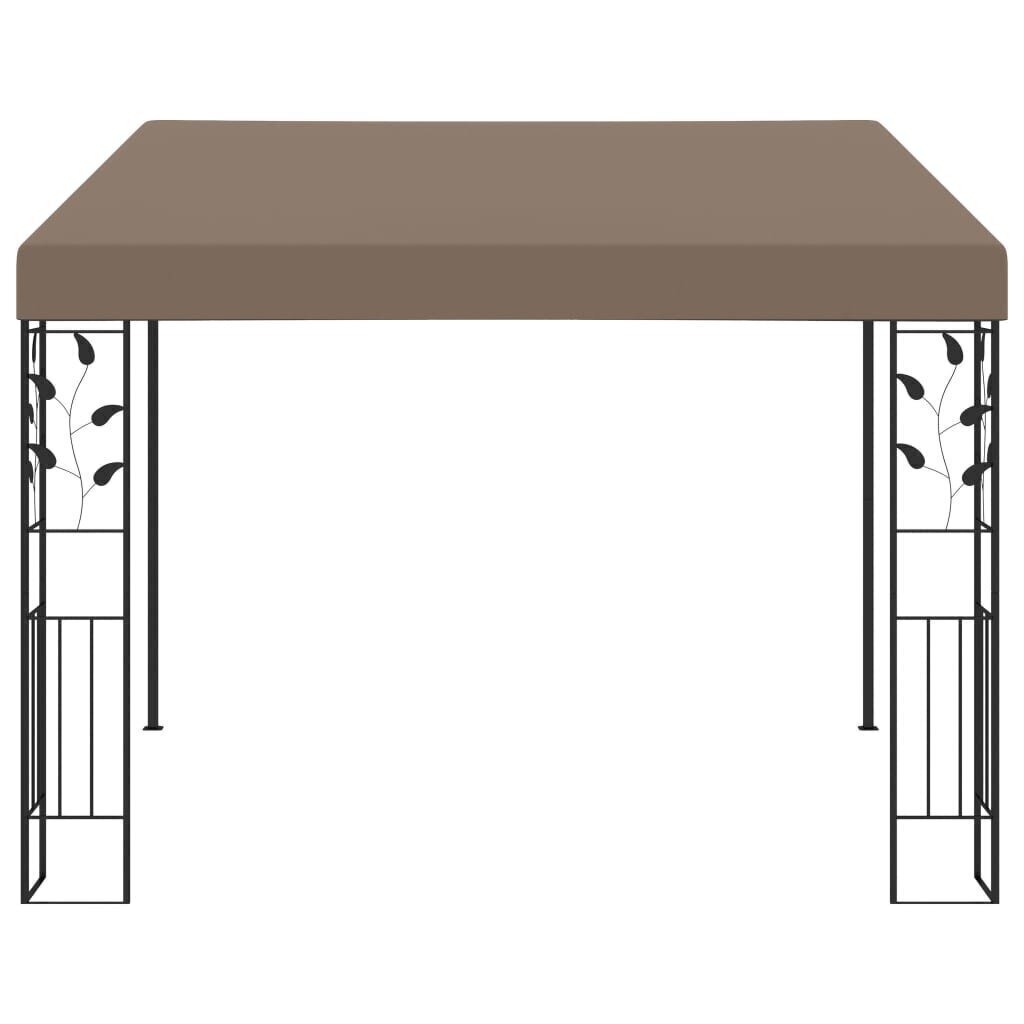 vidaXL Seinään kiinnitettävä huvimaja 3x3x2,5 m harmaanruskea hinta ja tiedot | Puutarhapaviljongit | hobbyhall.fi