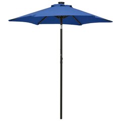 vidaXL Aurinkovarjo LED-valolla taivaansininen 200x211 cm alumiini hinta ja tiedot | Aurinkovarjot ja markiisit | hobbyhall.fi