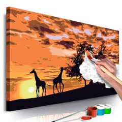 DIY kangas maalaus - Savannah (Giraffes & Elephants) hinta ja tiedot | Maalaa numeroiden mukaan | hobbyhall.fi