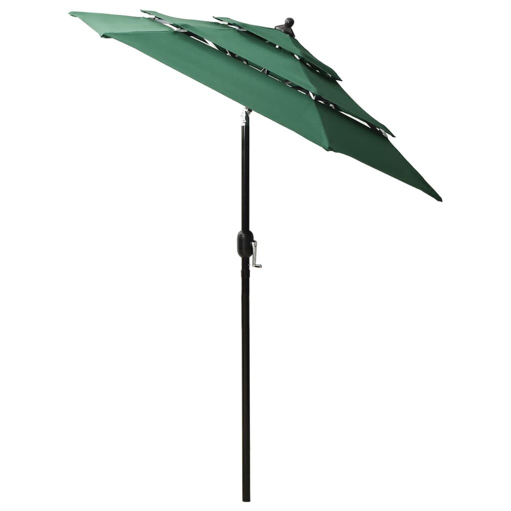 vidaXL 3-tasoinen aurinkovarjo alumiinitanko vihreä 2 m hinta ja tiedot | Aurinkovarjot ja markiisit | hobbyhall.fi