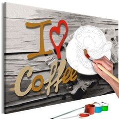 DIY kangas maalaus - I Love Coffee 40x60 hinta ja tiedot | Maalaa numeroiden mukaan | hobbyhall.fi