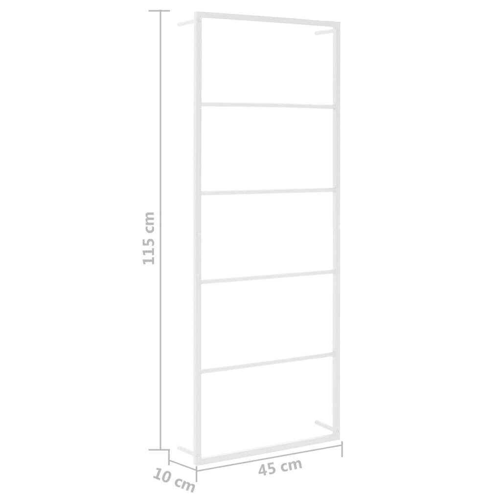 vidaXL Pyyheteline valkoinen 45x10x115 cm teräs hinta ja tiedot | Kylpyhuoneen sisustus | hobbyhall.fi