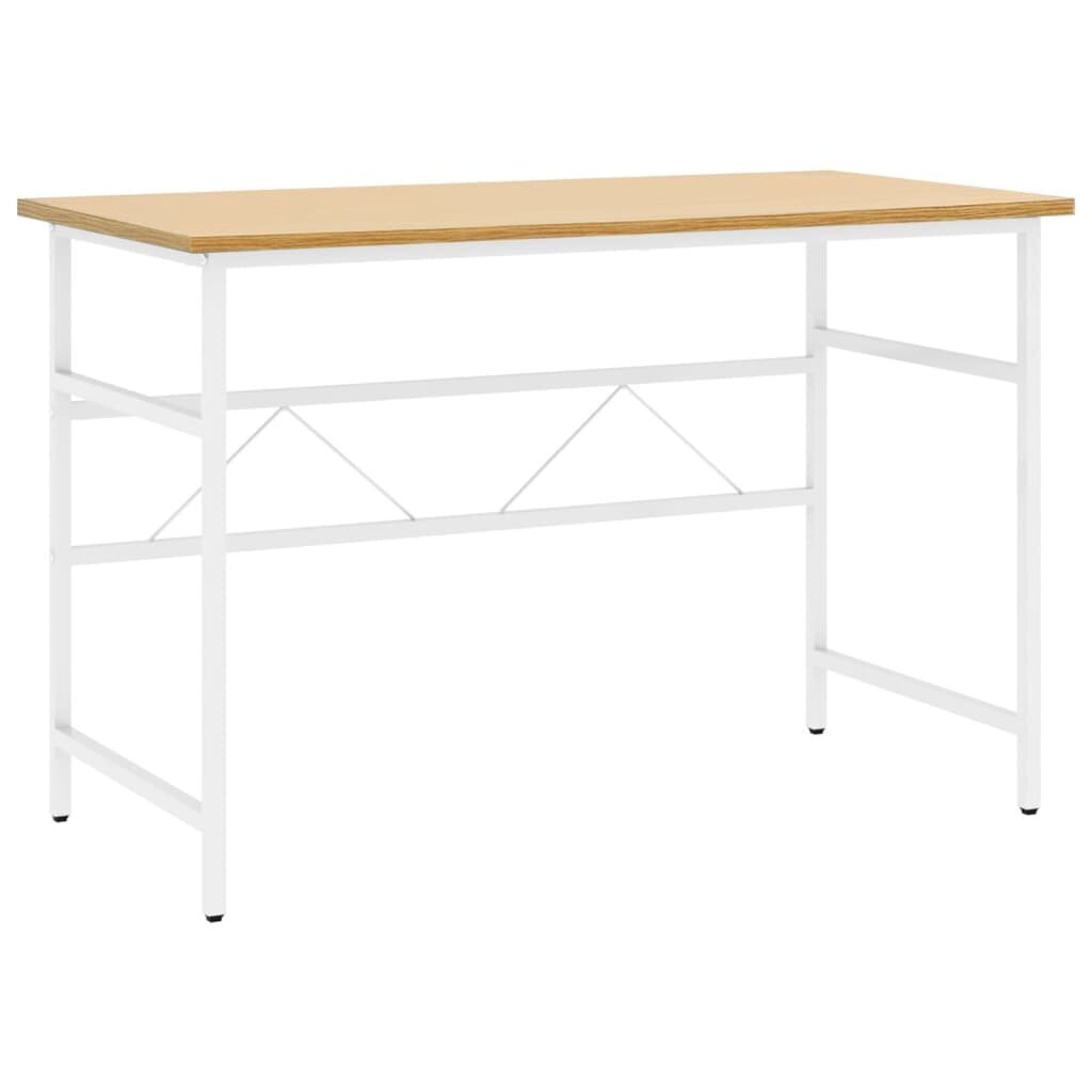 vidaXL Tietokonepöytä valk. ja vaalea tammi 105x55x72 cm MDF/metalli hinta ja tiedot | Tietokonepöydät ja työpöydät | hobbyhall.fi