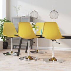vidaXL Kääntyvät ruokatuolit 4 kpl keltainen PP hinta ja tiedot | Ruokapöydän tuolit | hobbyhall.fi