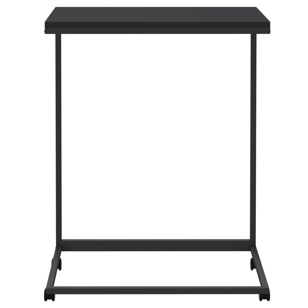 vidaXL Sivupöytä pyörillä musta 55x35x70 cm tekninen puu hinta ja tiedot | Sohvapöydät | hobbyhall.fi