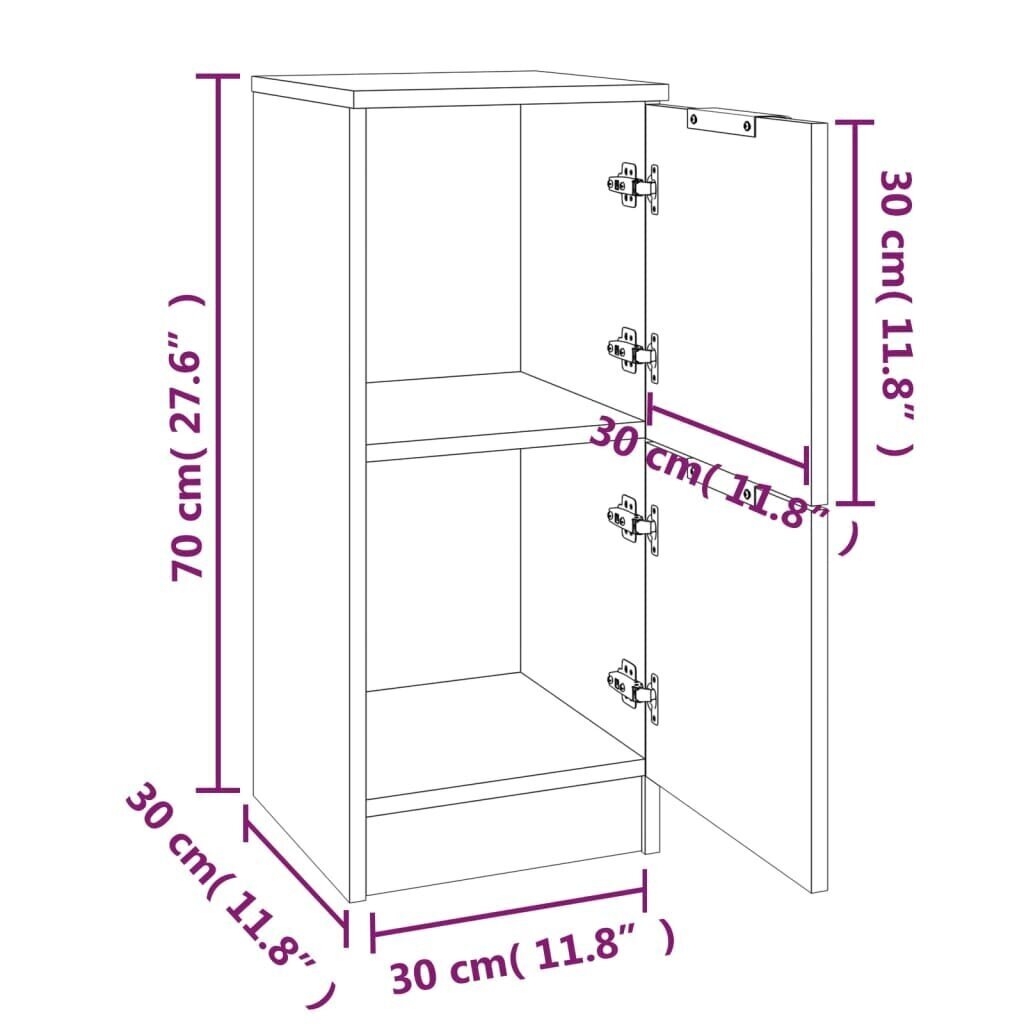 vidaXL Senkki Sonoma-tammi 30x30x70 cm tekninen puu hinta ja tiedot | Olohuoneen kaapit ja lipastot | hobbyhall.fi