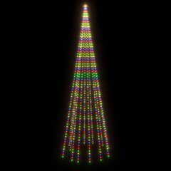 vidaXL Joulukuusi lipputankoon 732 moniväristä LED-valoa 500 cm hinta ja tiedot | Jouluvalot | hobbyhall.fi