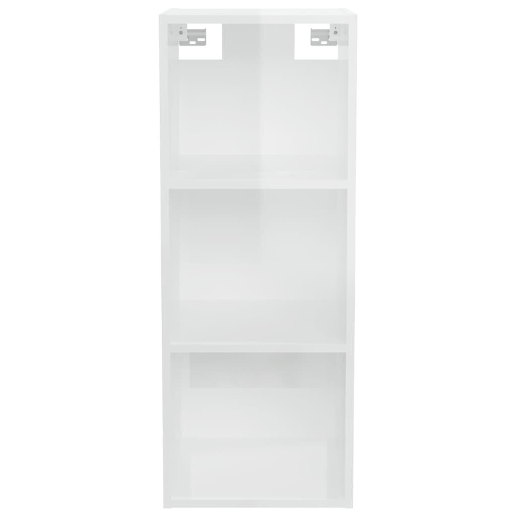 vidaXL Seinäkaappi korkeakiilto valkoinen 34,5x32,5x90 cm tekninen puu hinta ja tiedot | Hyllyt | hobbyhall.fi