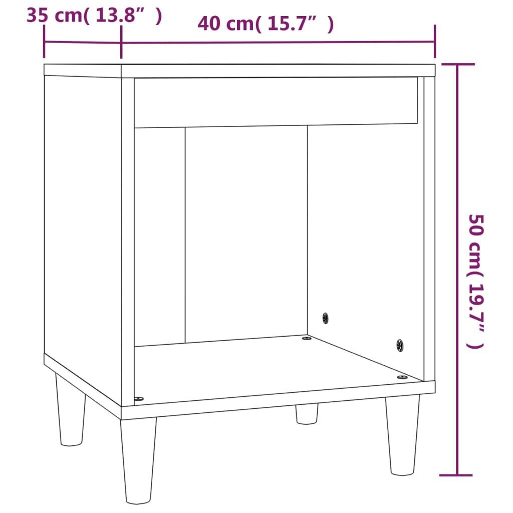 vidaXL Yöpöytä savutammi 40x35x50 cm hinta ja tiedot | Yöpöydät | hobbyhall.fi