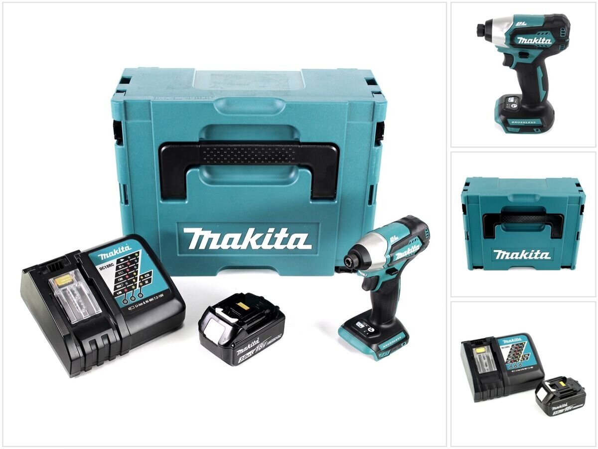 Makita DTD 155 RF1J akkukäyttöinen iskuruuvinväännin 18 V Li-Ion Makpac + 1 x BL1830 3.0 Ah akku + 1 x DC 18 RC laturi hinta ja tiedot | Akkuporakoneet ja ruuvinvääntimet | hobbyhall.fi