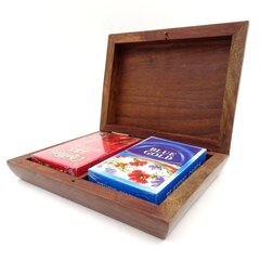Kaksi pelikorttipakkaa puulaatikossa hinta ja tiedot | Korttipelit, pokeri | hobbyhall.fi