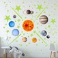 Fluoresoivat seinätarrat, 460 kappaletta Tähdet & Planeetat hinta ja tiedot | Sisustustarrat | hobbyhall.fi